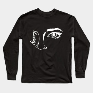 "The Face Sells" in white print Long Sleeve T-Shirt